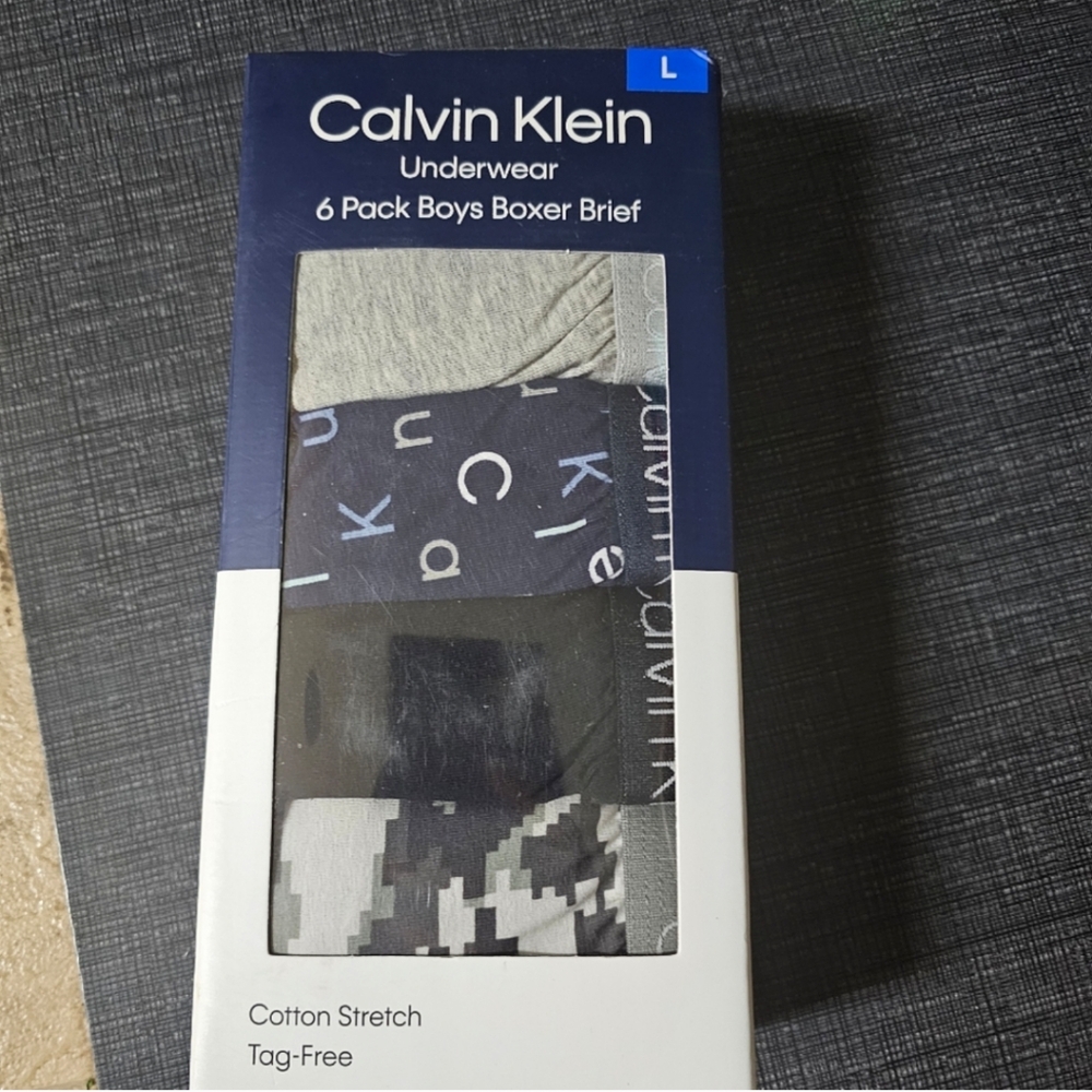 Calvin Klein Boys' Boxer Brief Underwear, 6-pack - Picture 3 of 4
